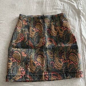 Free People Vibrant Paisley Mini Skirt